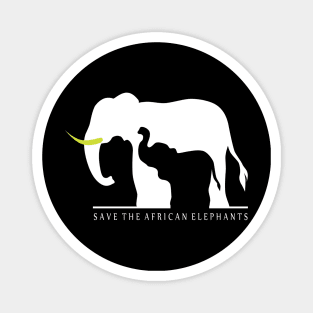 Save the African Elephants (Black) Magnet